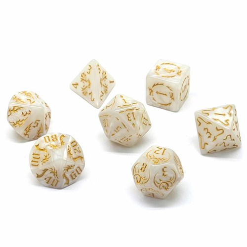 7-Piece RPG Dice Set — Dragon White - photo 30689