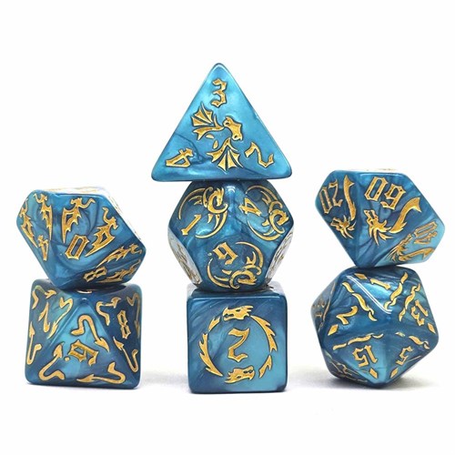 7-Piece RPG Dice Set — Dragon Turquoise - photo 30690