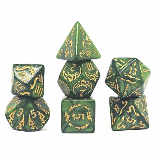 7-Piece RPG Dice Set — Dragon Green - photo 30693