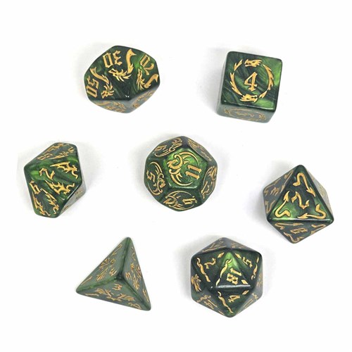 7-Piece RPG Dice Set — Dragon Green - photo 30694