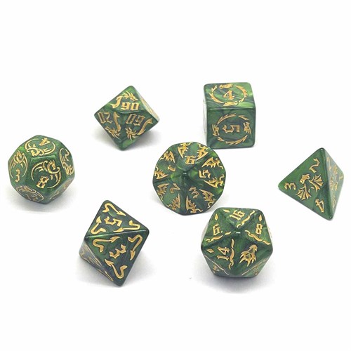 7-Piece RPG Dice Set — Dragon Green - photo 30695