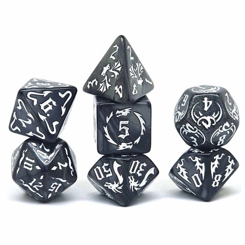 7-Piece RPG Dice Set — Dragon Black - photo 30696