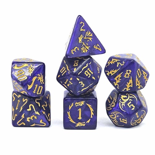 7-Piece RPG Dice Set — Dragon Purple - photo 30699