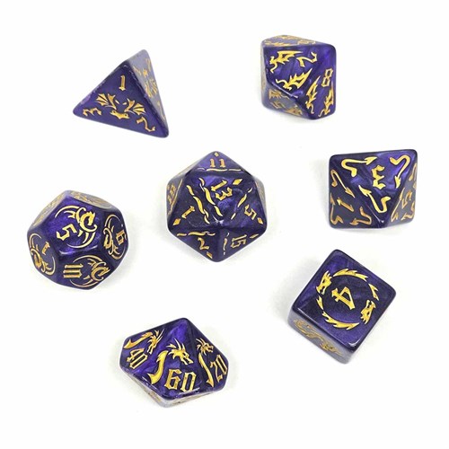 7-Piece RPG Dice Set — Dragon Purple - photo 30700