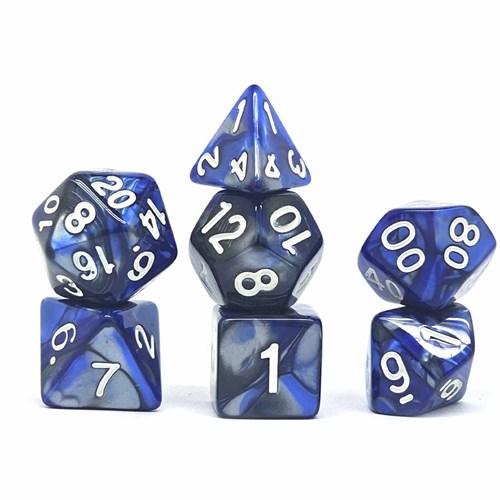 7-Piece RPG Dice Set — Blue-Silver - photo 30714
