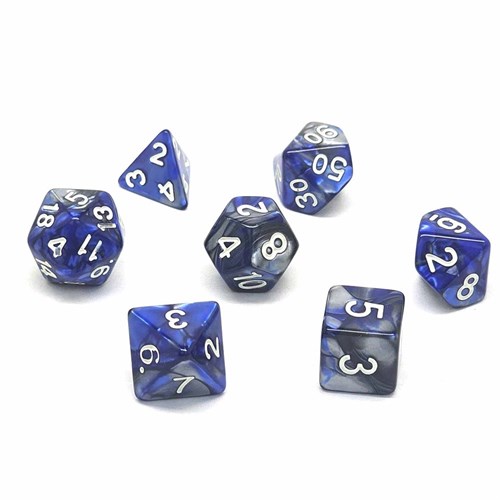 7-Piece RPG Dice Set — Blue-Silver - photo 30715