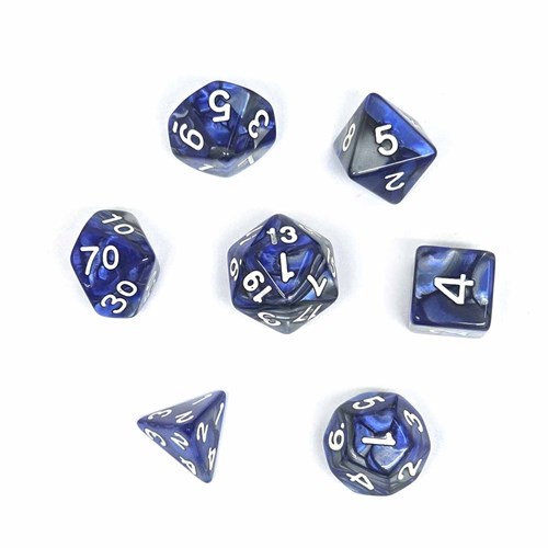 7-Piece RPG Dice Set — Blue-Silver - photo 30716