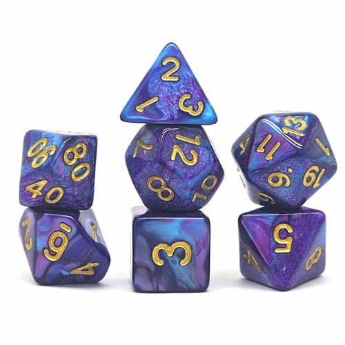 7-Piece RPG Dice Set — Purple-Light Blue - photo 30717