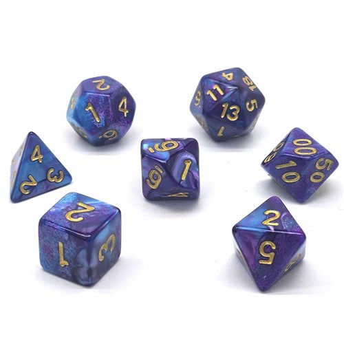7-Piece RPG Dice Set — Purple-Light Blue - photo 30719