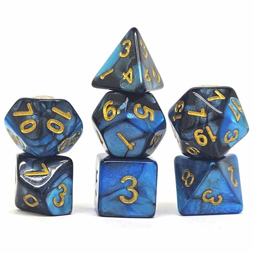 7-Piece RPG Dice Set — Black-Blue - photo 30723