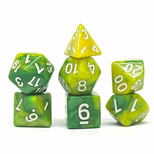 7-Piece RPG Dice Set — Green-Yellow - photo 30726