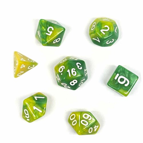 7-Piece RPG Dice Set — Green-Yellow - photo 30727