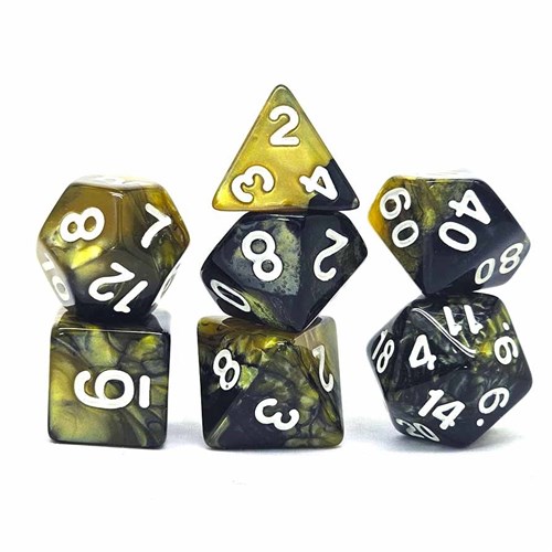 7-Piece RPG Dice Set — Black-Gold - photo 30729