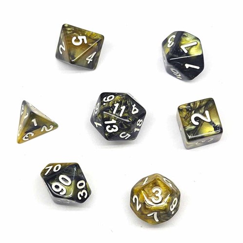 7-Piece RPG Dice Set — Black-Gold - photo 30731
