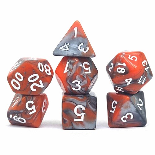 7-Piece RPG Dice Set — Gray-Orange - photo 30735