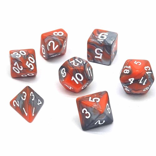 7-Piece RPG Dice Set — Gray-Orange - photo 30737