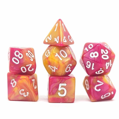 7-Piece RPG Dice Set — Pink-Yellow - photo 30741