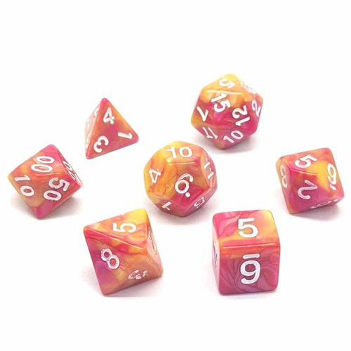 7-Piece RPG Dice Set — Pink-Yellow - photo 30742