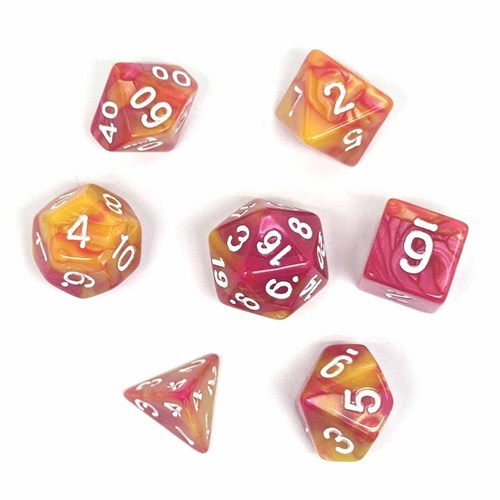 7-Piece RPG Dice Set — Pink-Yellow - photo 30743