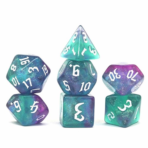 7-Piece RPG Dice Set — Green-Purple - photo 30762