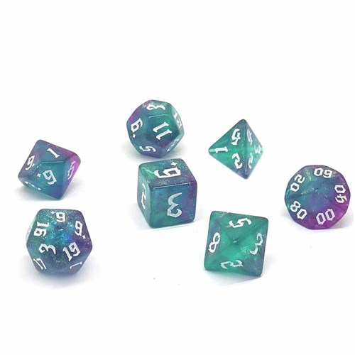 7-Piece RPG Dice Set — Green-Purple - photo 30764