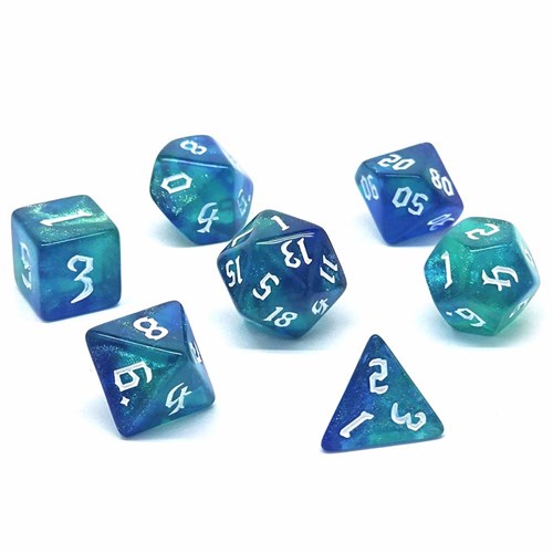 7-Piece RPG Dice Set — Blue-Green - photo 30770