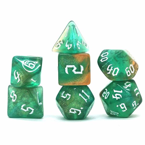 7-Piece RPG Dice Set — Green-Brown - photo 30774