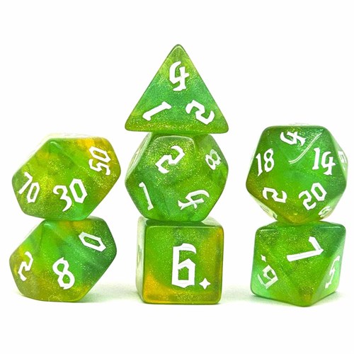 7-Piece RPG Dice Set — Green-Gold - photo 30777