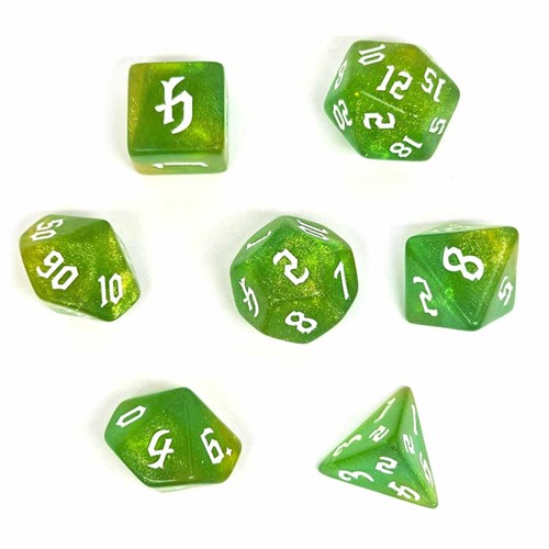 7-Piece RPG Dice Set — Green-Gold - photo 30778