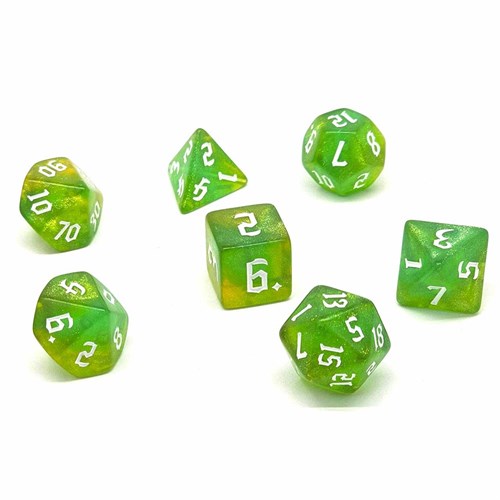 7-Piece RPG Dice Set — Green-Gold - photo 30779