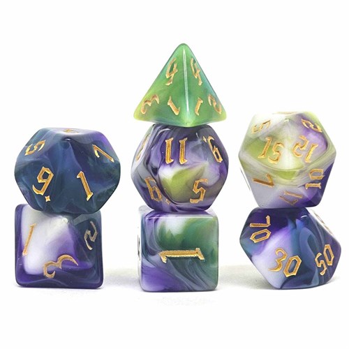 7-Piece RPG Dice Set — Purple - Green - photo 30792