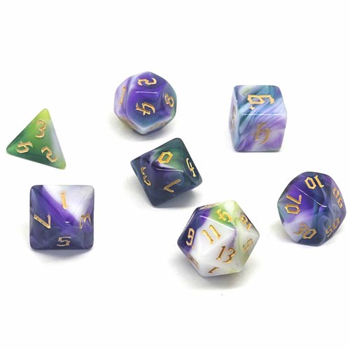 7-Piece RPG Dice Set — Purple - Green - photo 30794