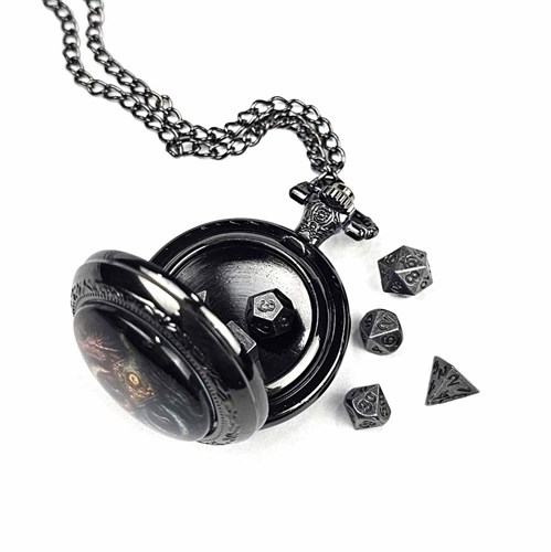 7-Piece RPG Dice Set — Medallion Spirit Dragon Steel - photo 30799