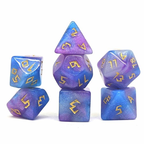 7-Piece RPG Dice Set — Purple-Light Blue - photo 30803