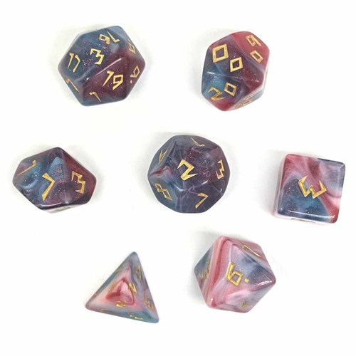 7-Piece RPG Dice Set — Pink-Blue - photo 30807