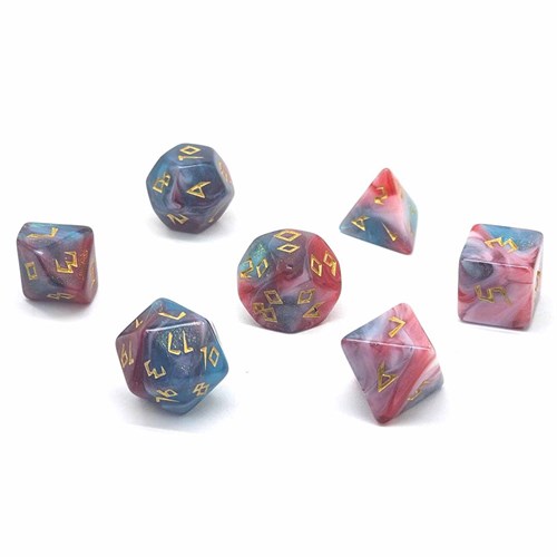 7-Piece RPG Dice Set — Pink-Blue - photo 30808