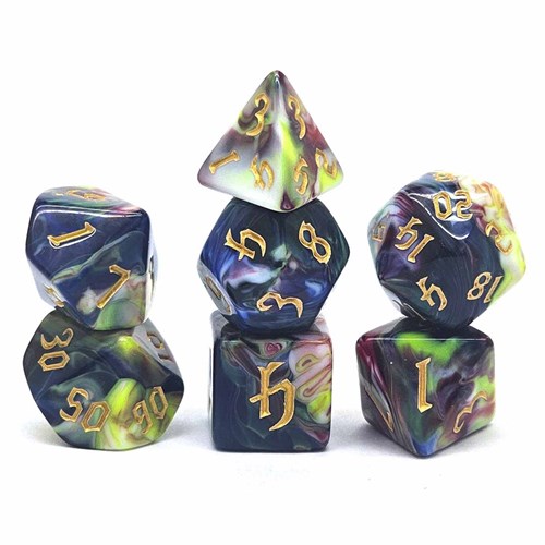 7-Piece RPG Dice Set — Green-Red - photo 30809