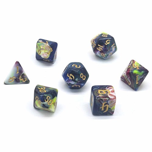 7-Piece RPG Dice Set — Green-Red - photo 30811