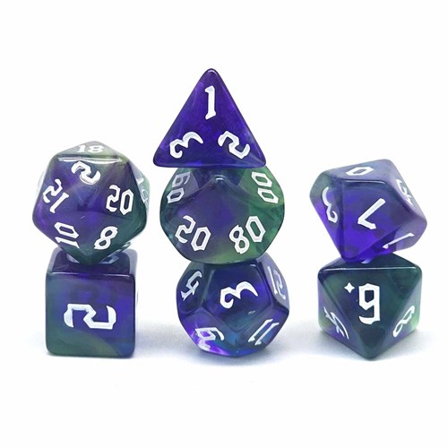 7-Piece RPG Dice Set — Green-Purple - photo 30815