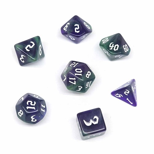 7-Piece RPG Dice Set — Green-Purple - photo 30816