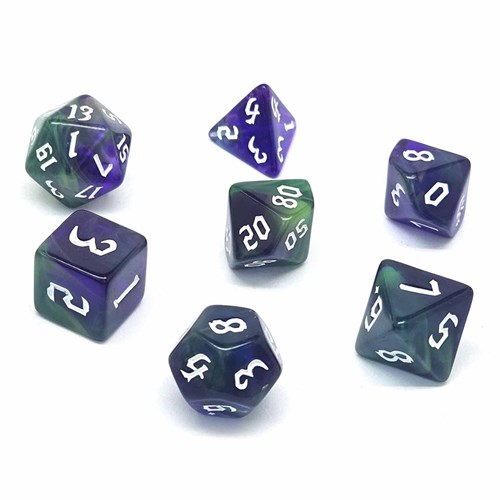 7-Piece RPG Dice Set — Green-Purple - photo 30817