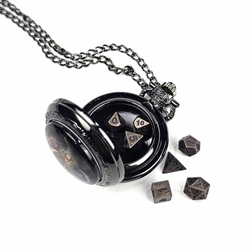 7-Piece RPG Dice Set — Medallion Spirit Dragon Bronze - photo 30827