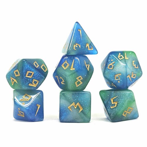 7-Piece RPG Dice Set — Green-Blue - photo 30832