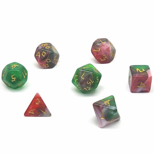 7-Piece RPG Dice Set — Green-Pink - photo 30843