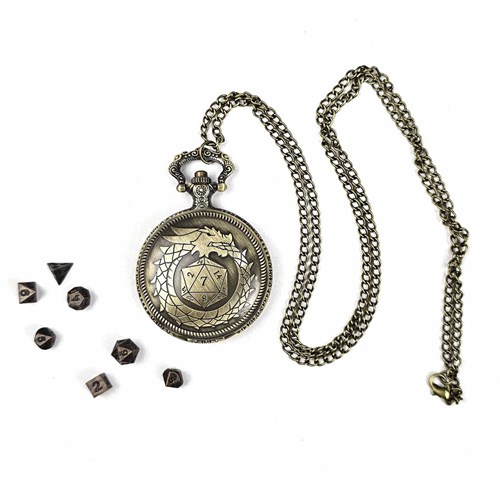 7-Piece RPG Dice Set — Medallion Dragon Bronze - photo 30847