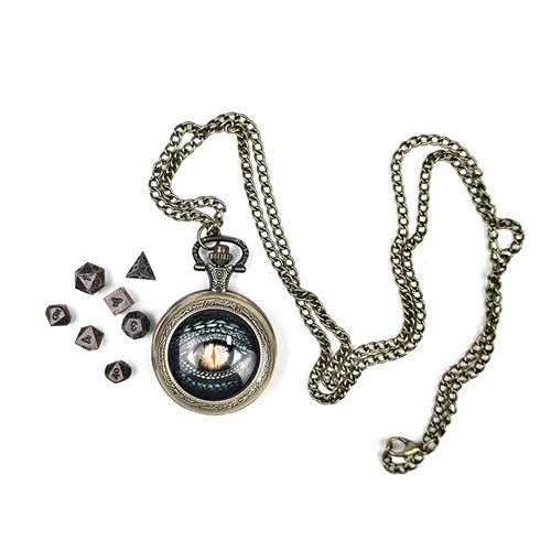 7-Piece RPG Dice Set — Medallion Dragon's Eye Bronze - photo 30880