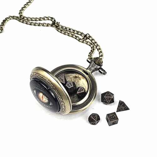 7-Piece RPG Dice Set — Medallion Dragon's Eye Bronze - photo 30884