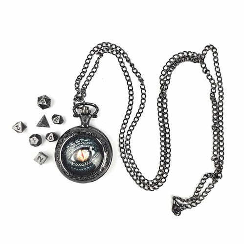 7-Piece RPG Dice Set — Medallion Dragon's Eye Steel - photo 30888
