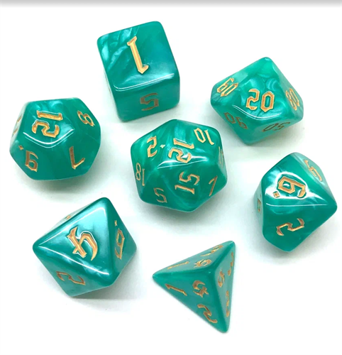 7-Piece RPG Dice Set — Jade - photo 30942