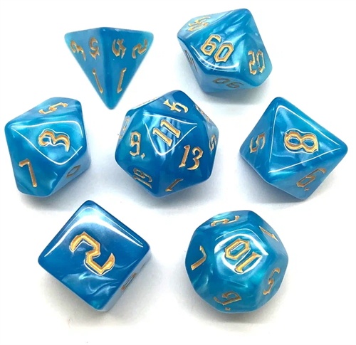 7-Piece RPG Dice Set — Blue-Green - photo 30943